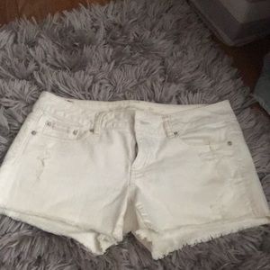 White jean shorts